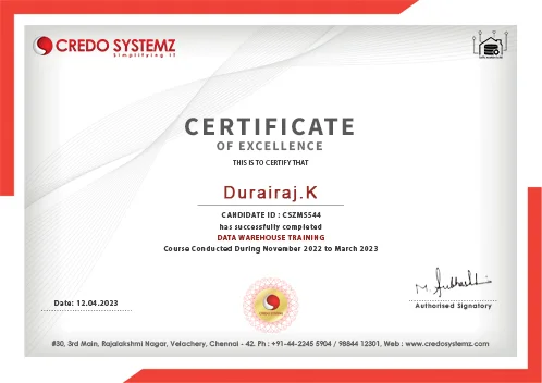 Dataware house Training Training Certification