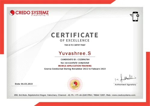 Mobile Application Training Certification