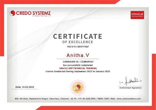 Oracle application Technical Training in Chennai