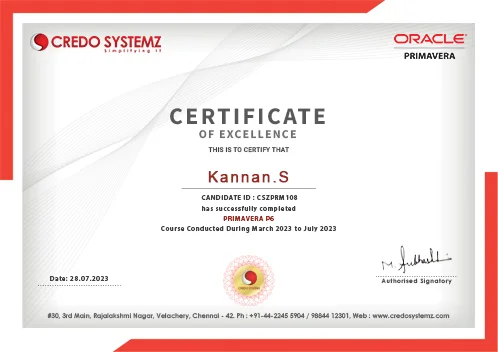 Oracle Primavera Certification