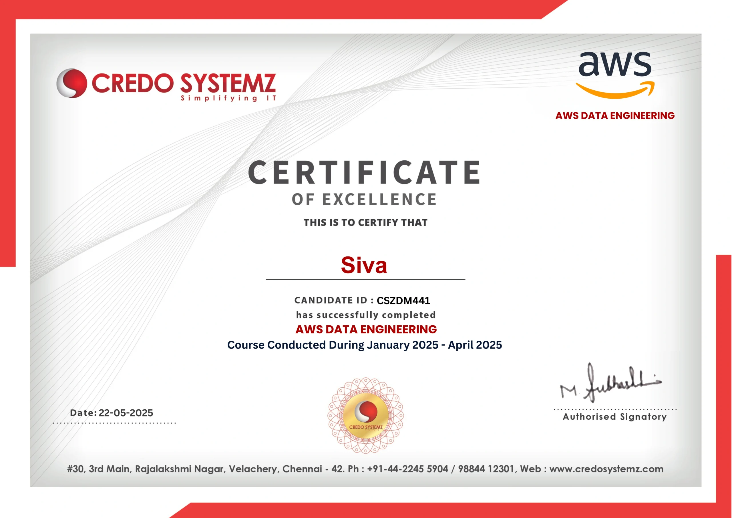 AWS Data Engineering Course in chennai