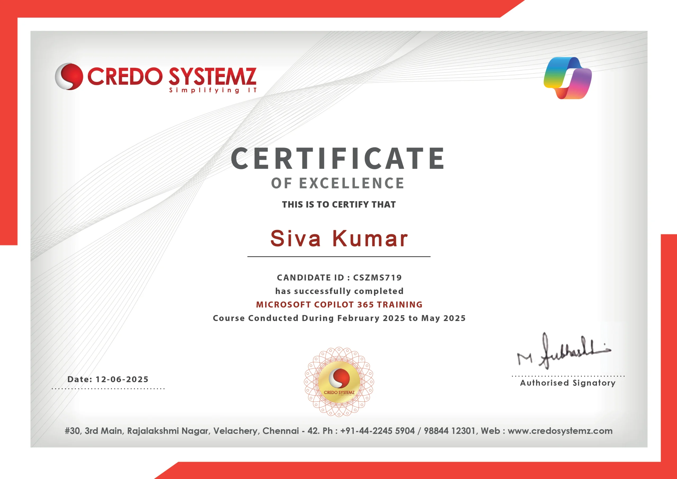 Copilot Training certification course Chennai